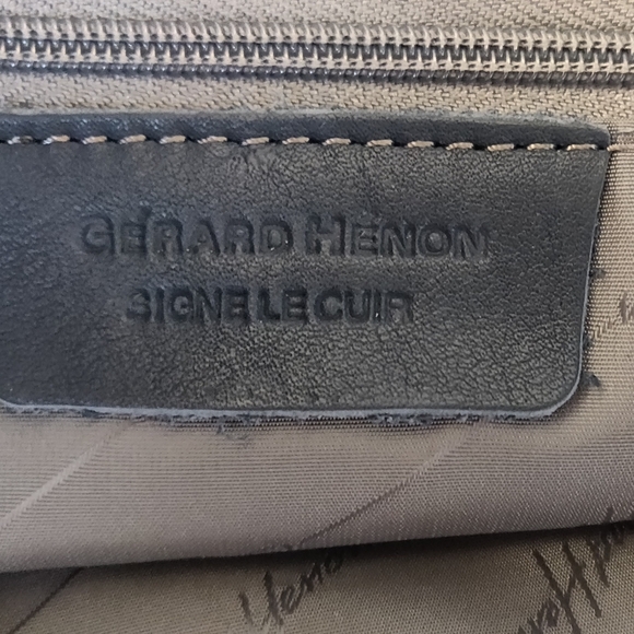 Gerard Henon Laptop Bag Blue Genuine Leather - Picture 3 of 6
